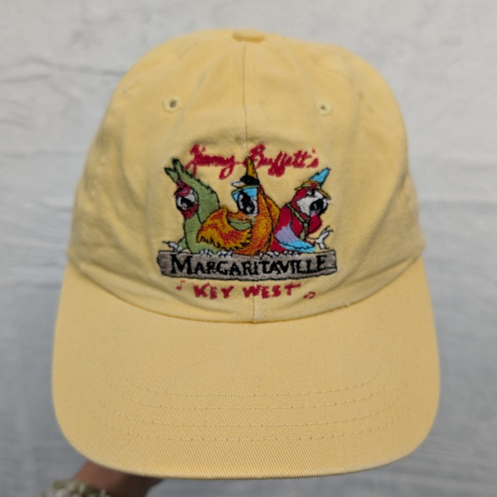 VTG Margaritaville Hat Men's OS Yellow Jimmy Buffett Key West Parrot Beach 90s